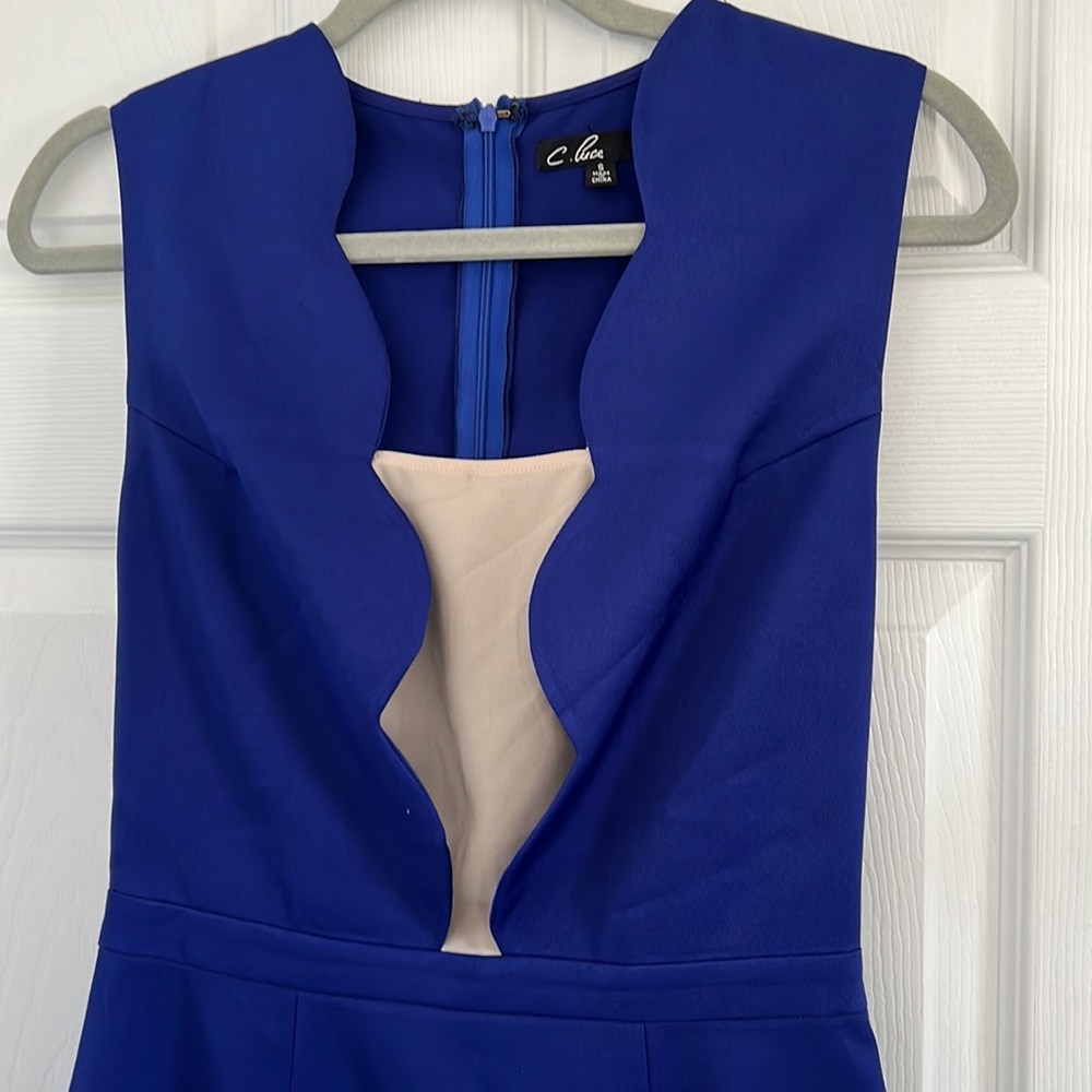 Scallop Detail Sleeveless Cocktail Dress